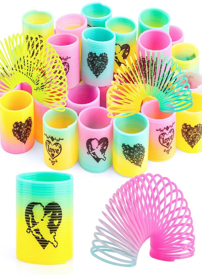 CLEVERZONE 36 Packs Spring Rainbow Magic Fidget Stress Coil Mini Springs Bulk Toys Valentine's Day Wedding Party Favor Goodie Bag Stuffers For Kids Boys Girls (Love) - Image 3